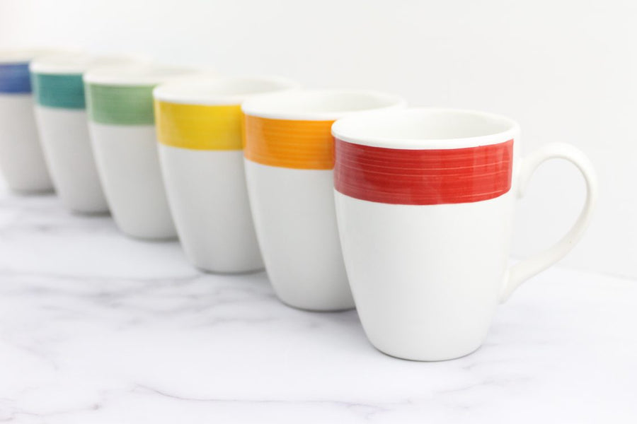 6 Piece Brush Tones Mugs - USA Dinnerware Direct, Set of 6 proudly made in the USA by the Fiesta Tableware Company