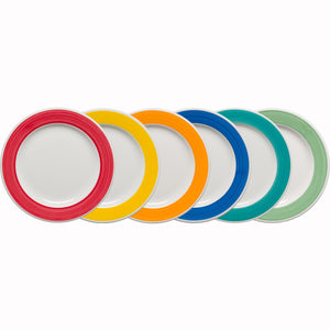 6 Piece Brush Tones Dinner Plates - USA Dinnerware Direct, Set proudly made in the USA by the Fiesta Tableware Company