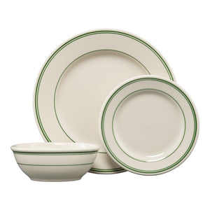 3 Pc Green Band Place Setting - USA Dinnerware Direct, Place Setting proudly made in the USA by the Fiesta Tableware Company