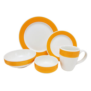 5 Pc Brush Tones Butterscotch Place Setting - USA Dinnerware Direct, Place Setting proudly made in the USA by the Fiesta Tableware Company