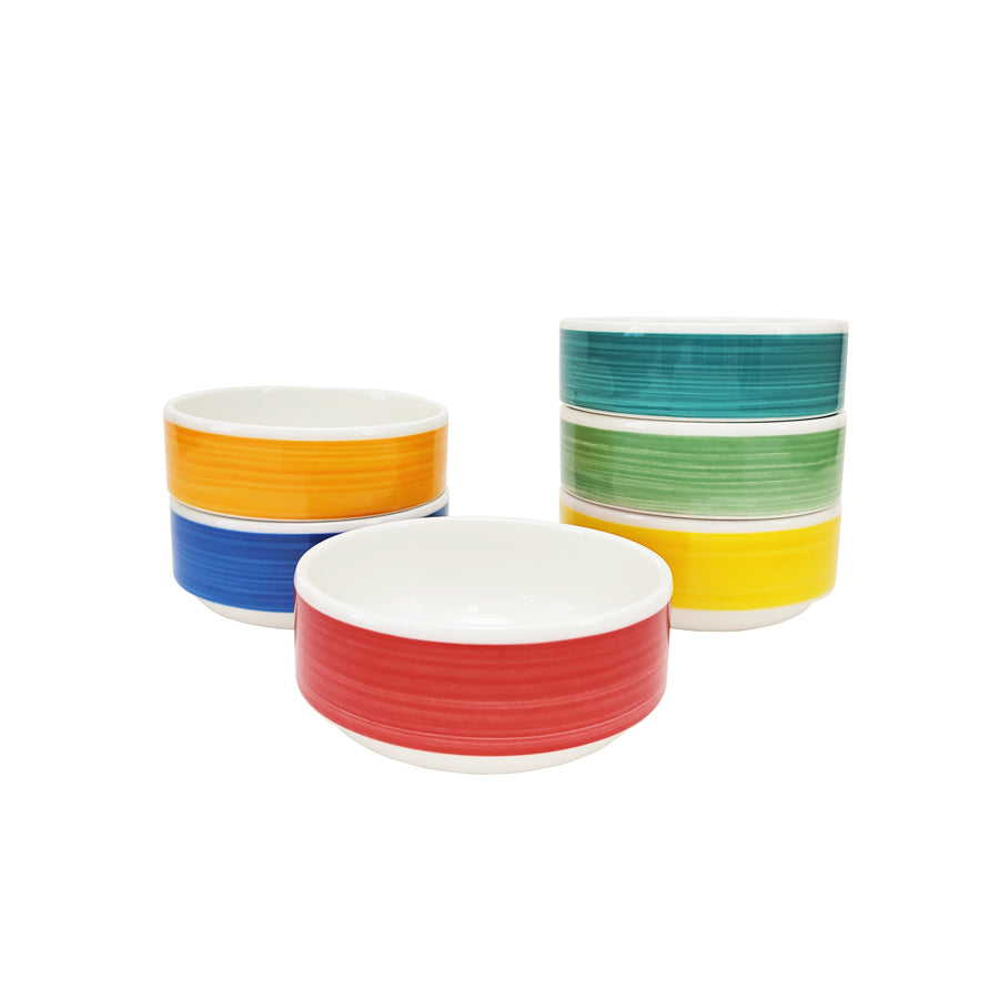 6 Piece Brush Tones 12 oz Bowls - USA Dinnerware Direct, Set proudly made in the USA by the Fiesta Tableware Company
