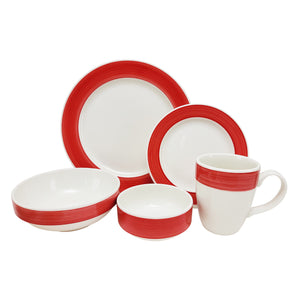 5 Pc Brush Tones Scarlet Place Setting - USA Dinnerware Direct, Place Setting proudly made in the USA by the Fiesta Tableware Company