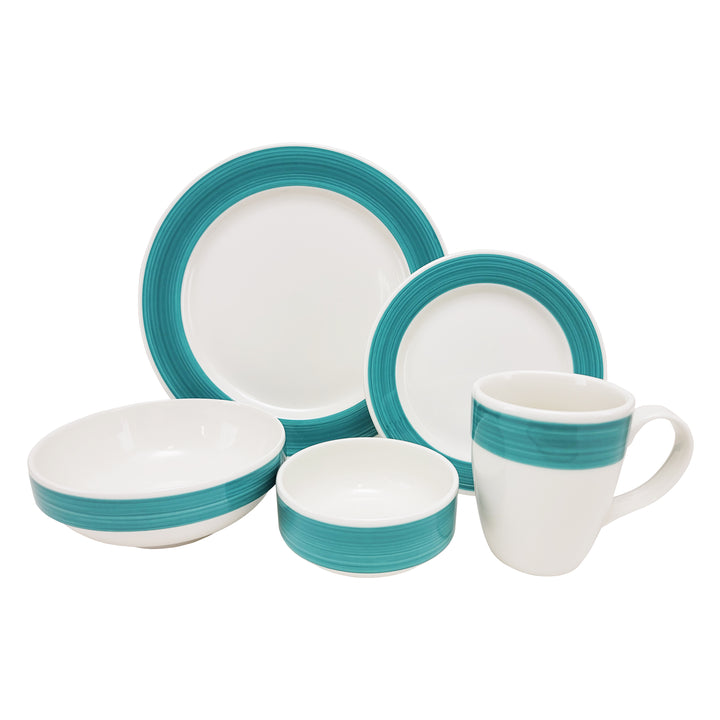 5 Pc Brush Tones Turquoise Place Setting - USA Dinnerware Direct, Place Setting proudly made in the USA by the Fiesta Tableware Company