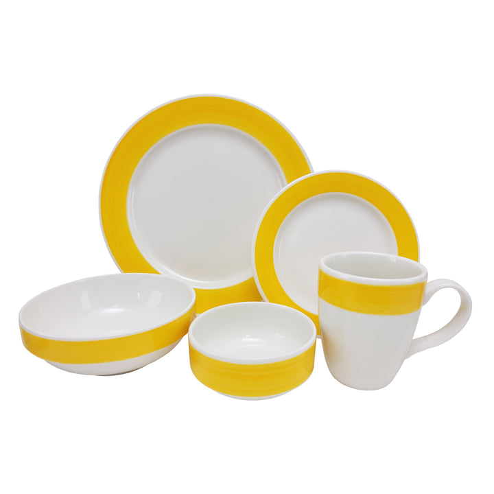 5 Pc Brush Tones Daffodil Place Setting - USA Dinnerware Direct, Place Setting proudly made in the USA by the Fiesta Tableware Company